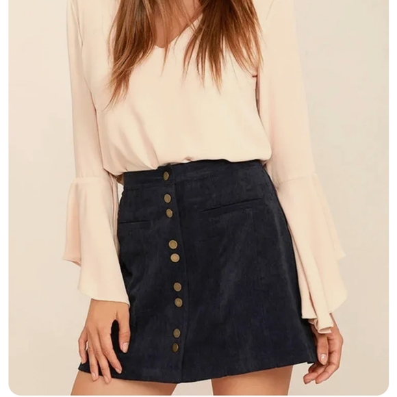 Lulu's Navy Blue Mini Skirt - Picture 2 of 8